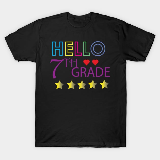 HELLO 7th GRADE funny T-Shirt by nagatu